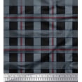 thumbnail image 1 of Soimoi Black Rayon Fabric Check Check Print Fabric by the Yard 42 Inch Wide, 1 of 5