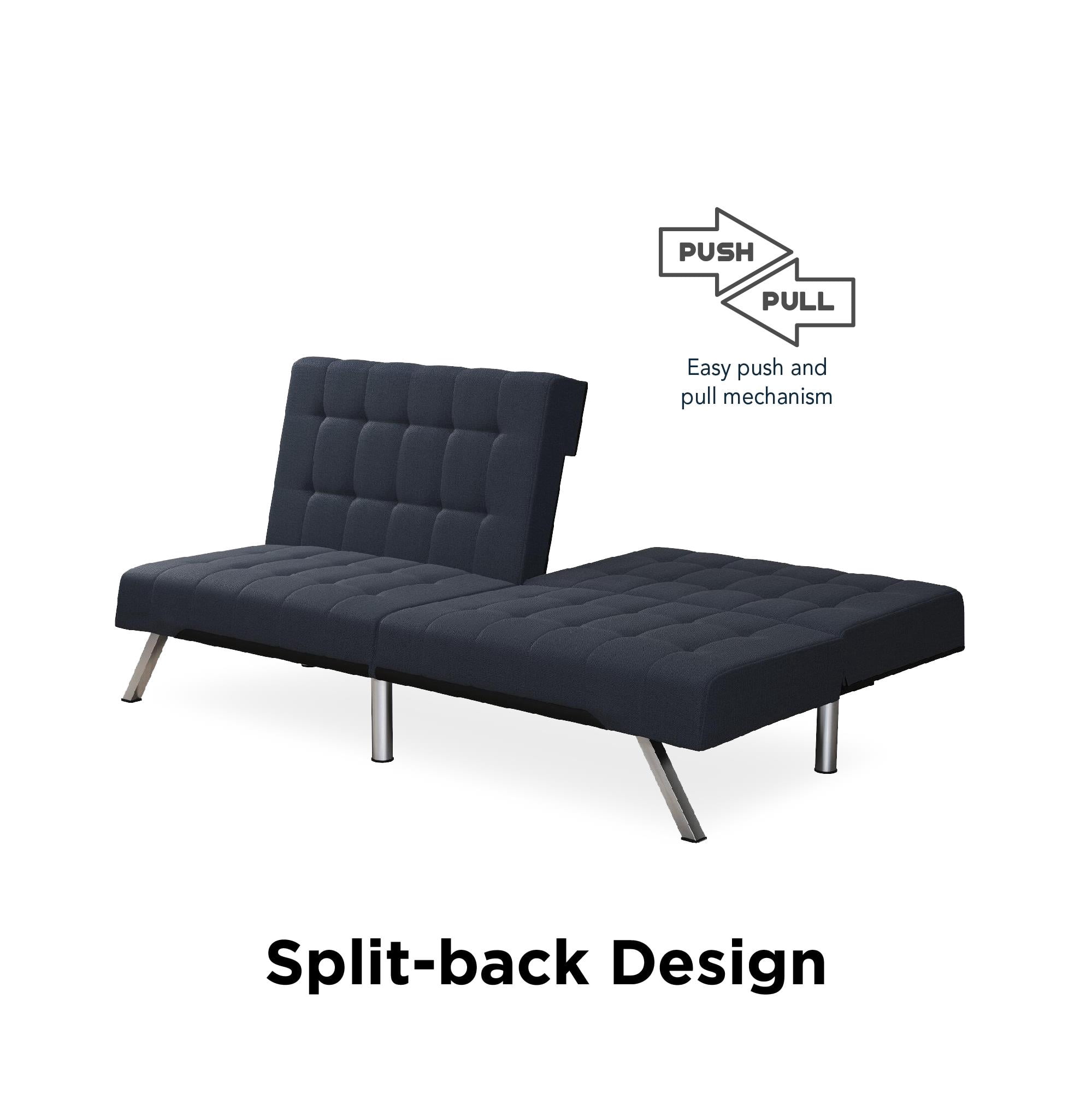 DHP Emily Convertible Futon, Navy Blue Linen