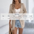 thumbnail image 3 of Ynynloco Women's Crochet Lightweight Cardigan Short Sleeve Boho Kimono Oversized Open Front Sweater Tops for Dress, 3 of 9