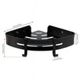 thumbnail image 2 of Bathroom Corner Shelves, Tutuviw 1 Pcs Shower Corner Shelf No Drilling, Bathroom Corner Shelves Black with 2 Hooks, Rustproof Aluminum Wall Mounted Shower Caddies for Bathroom/Kitchen, 2 of 7