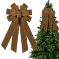 thumbnail image 2 of Coffee Brown Handmade Decorative Wreath Bow, Polyester Ice Silk Ribbon Bow for Front Door, Fall Wreath, Thanksgiving, Farmhouse Garland, Porch, Fireplace and Seasonal Home Decor, 2 of 6
