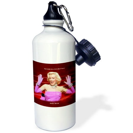 3dRose Marilyn Monroe Singing Diamonds Are a Girls Best Friend (textured) (PD-US), Sports Water Bottle, (Best Sports Water Bottle)