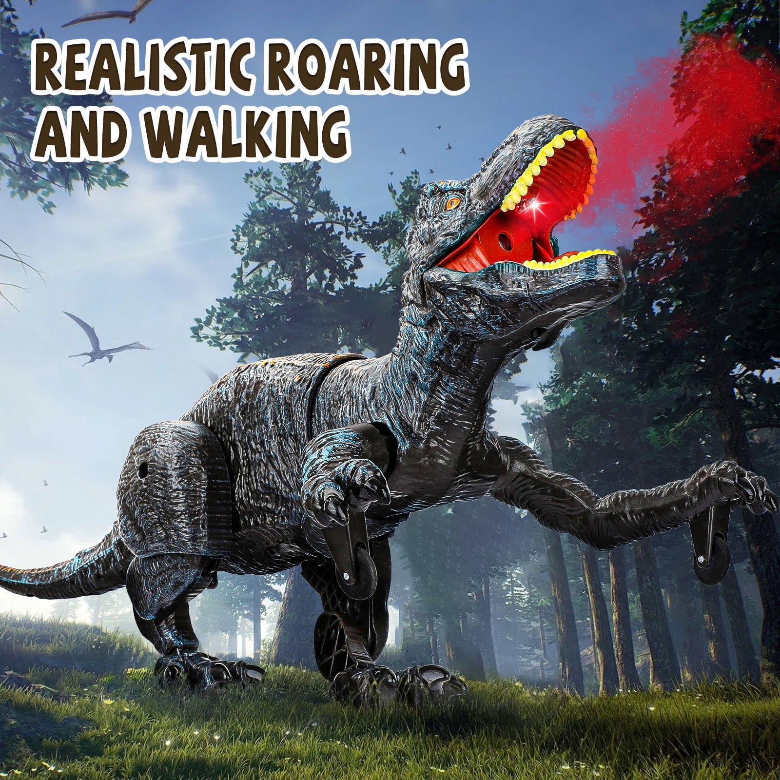 Freecat Dinosaur Toys for Toddler Boys 3 4 5 6 7 8 Years, Remote Control Walking & Roaring Simulation T-Rex Dinosaur Christmas Birthday Gift for Boys 3-8 Years Old.