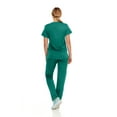 thumbnail image 2 of Hey Collection Womens Stretch Colorful Cargo Mock Neck Scrubs Set, Medical Nursing Tops with Four Pocket Scrubs Straight Leg Pants, 2 of 5