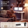 thumbnail image 3 of Homall 55" × 24" Electric Height Adjustable Standing Desk Home Office Computer Desk Memory Preset with T-Shaped Metal Bracket, White, 3 of 8