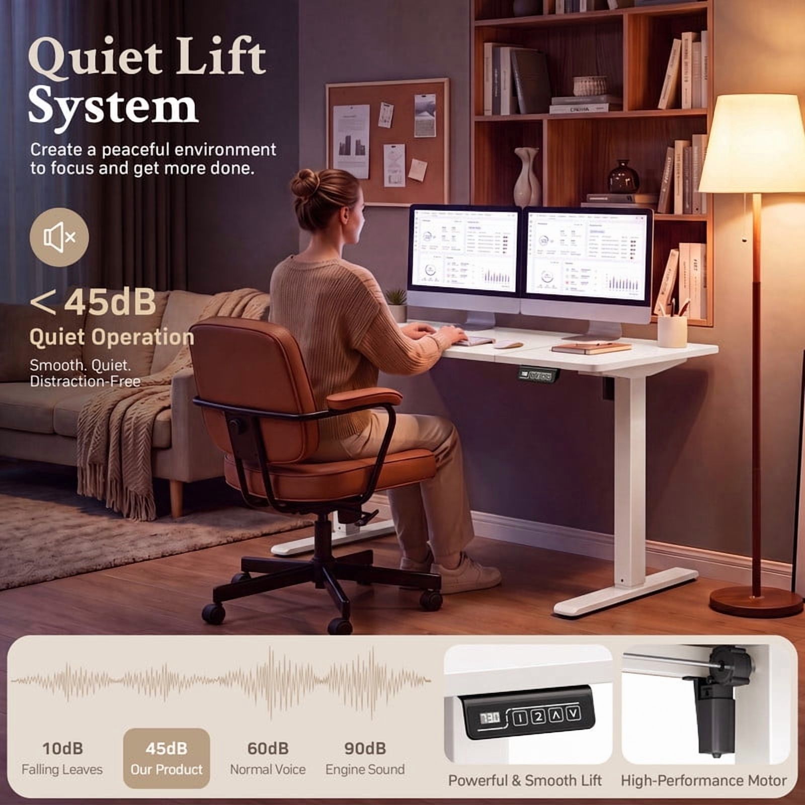 Homall 55-Inch Electric Height Adjustable Standing Desk photo 3