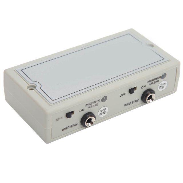 Probador de correa de mueca alarma de pulsera antiestática Enchufe de EE. UU. 100-240V para circuito Amonsee No