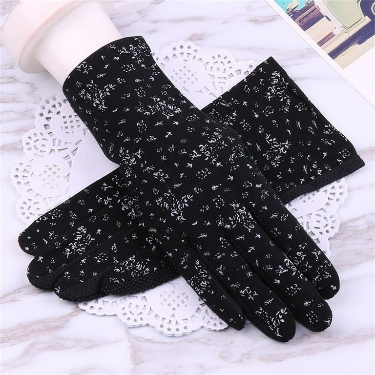 Weikingp Silk Gloves for Women Dress Gloves Women Sun Gloves Cotton Anti  Driving Gloves Floral Breathable Anti Sun Outdoor formal Gloves for Women  Black One Size Clearance - Walmart.com