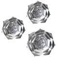 thumbnail image 1 of 3pcs Party Paper Flower Wedding Flower Backdrop Decorations DIY Handcrafted Flower for Wedding Backdrop Nursery Wall Decoration (Flower-1, Silver), 1 of 2