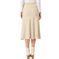 thumbnail image 3 of INSPIRE CHIC Women's High Waist Skirt Herringbone Knit Pattern Midi Skirt M Apricot, 3 of 6