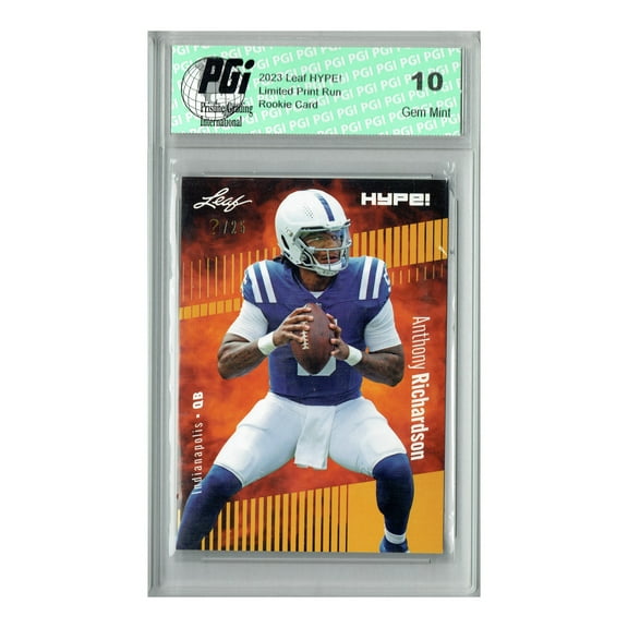 Anthony Richardson 2023 Leaf HYPE! #100A Gold SP, Just 25 Made Rookie Card PGI 10