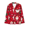 thumbnail image 4 of Lorytime Women Pjs Sets Christmas Santa Claus Long Sleeved Collared Tops Elastic Waist Pants Holiday Sleepwear Gift, 4 of 4