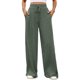 thumbnail image 3 of Pantalones de Pijama Holgados de Punto Suave con Bolsillos y Pernera Acanalada para Mujer con Cordón Ajustable. Verde XXL, 3 of 9