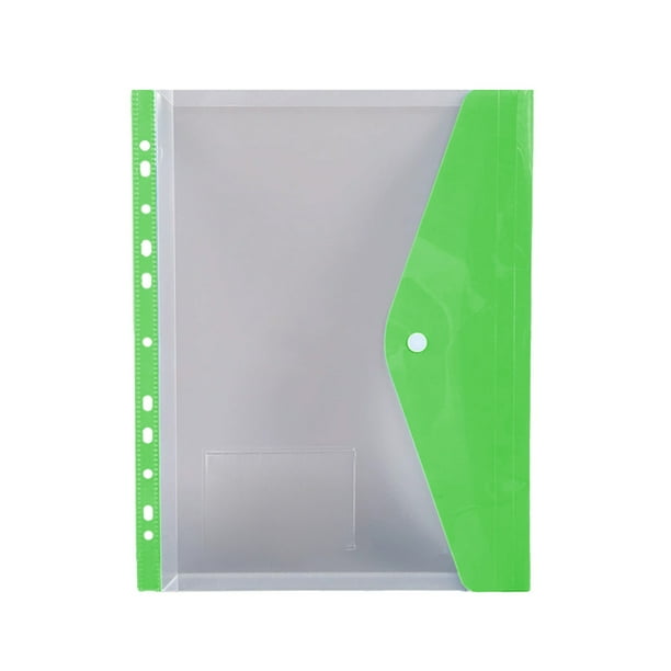 Uuiauoio Plastic Envelopes Binder Pocket 11 Holes Binder Folders for Document Pouch with Label Loose-Leaf Transparent for Home Office