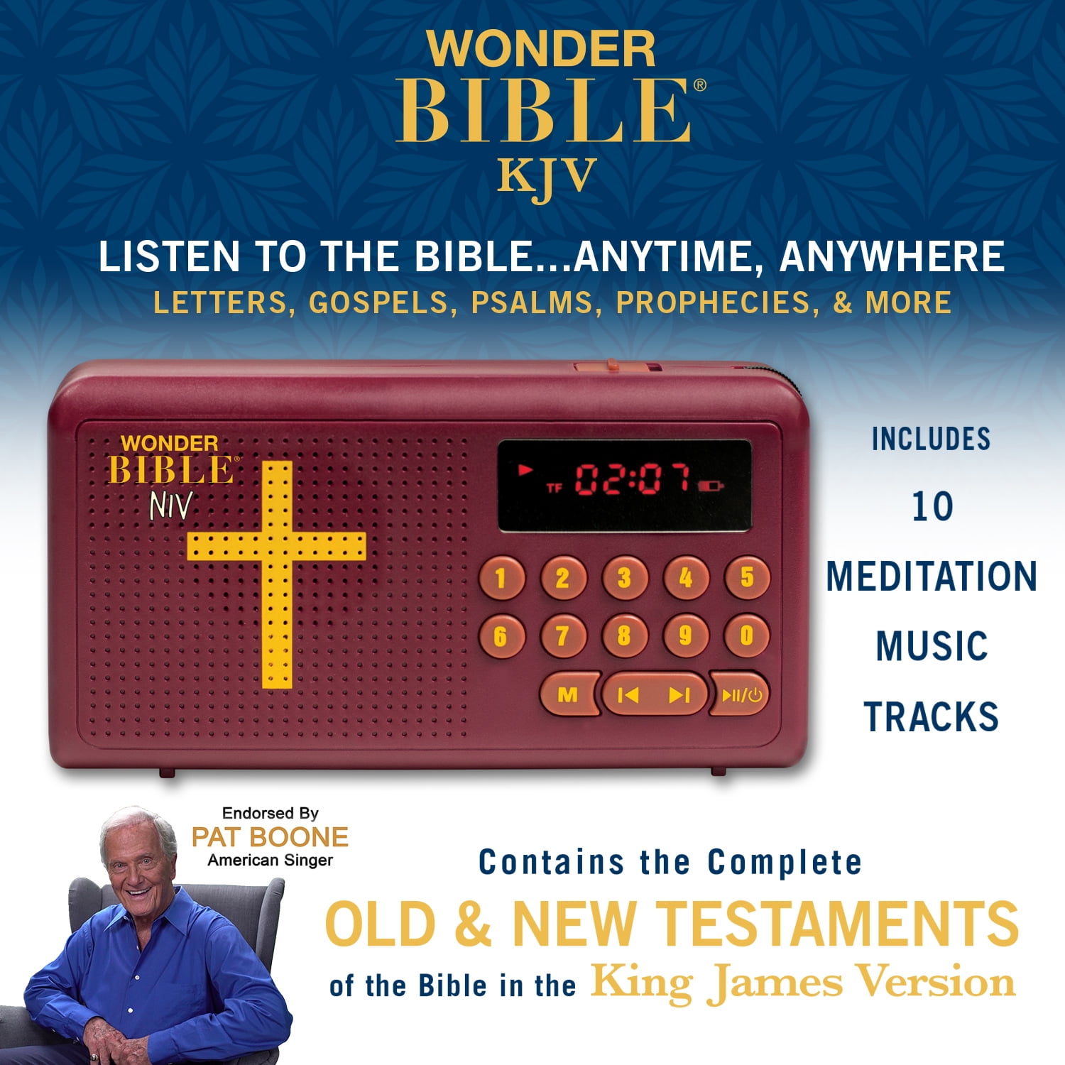 New & Old Testament Endorsed Kids Audio Bible Player,USB Rechargeable,Gift for Kids Friends and Family Bible Player Talking Audio Bible Reader English Standard Version KJV King James Version 