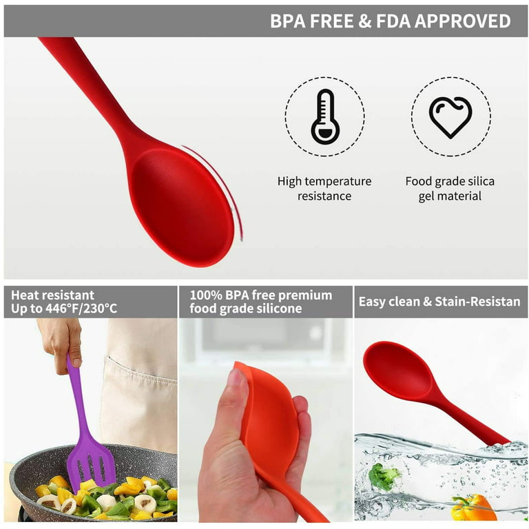 Silicone Cookware Set 18 Pieces Non-stick Pan Heat Resistant Cooking  Kitchenware Spoon Fruit Knife Kitchen Utensils