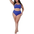 thumbnail image 2 of Agnes Orinda Women's Plus Size 2 Piece Swimsuit Adjustable Spaghetti Straps Tummy Control Swimwear Bikini Bathing Suits 2025 2X Royal Blue, 2 of 5