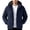 Dark Blue, variant on Men's Lightweight Waterproof Rain Jacket for Outdoor Softshell Breathable Windbreaker Rain Coat Hooded with Pockets