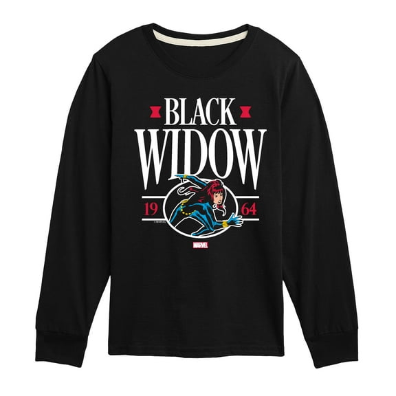 Marvel - Black Widow Collegiate - Toddler And Youth Long Sleeve Graphic T-Shirt