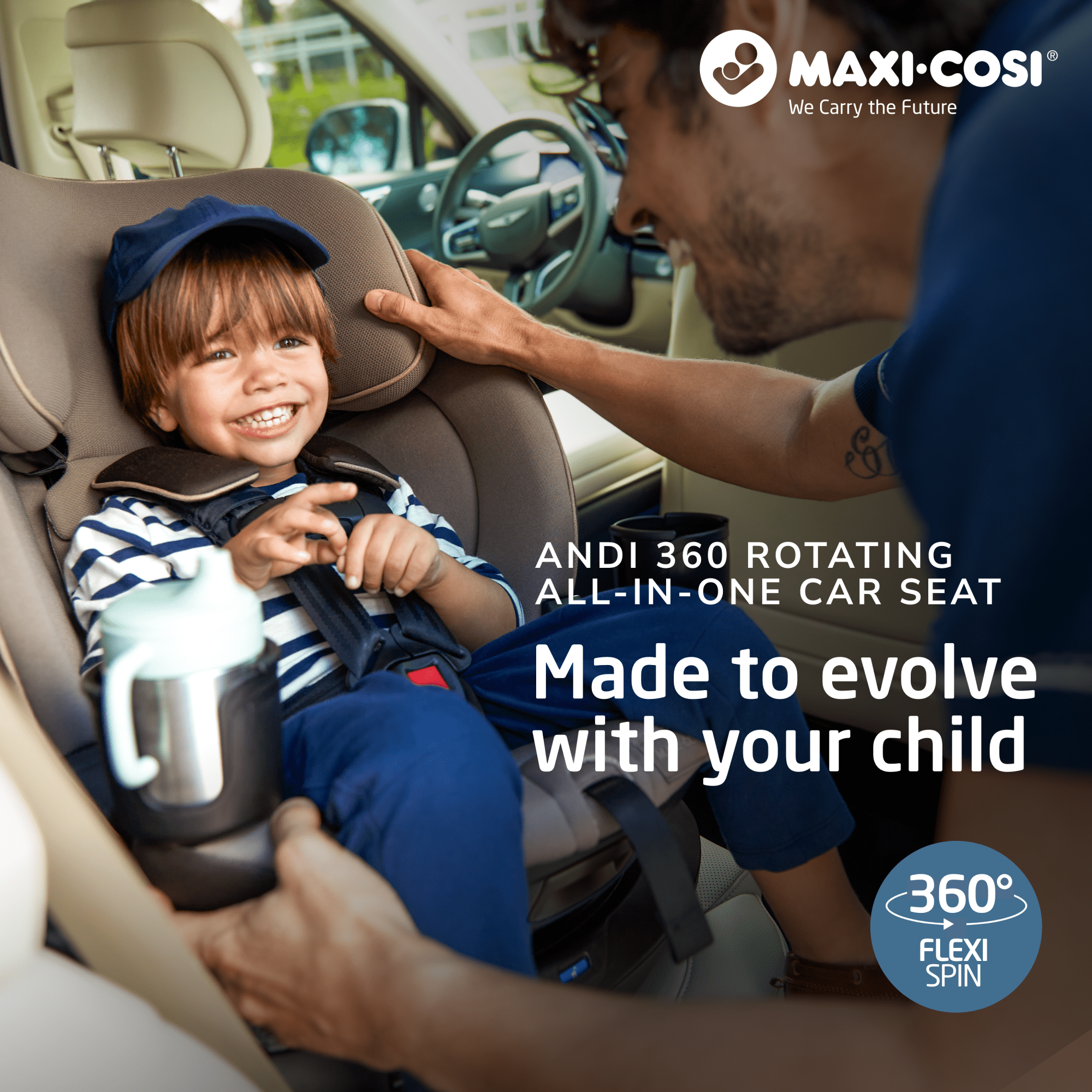 Maxi-Cosi Andi 360 Rotating All-in-One Convertible Car Seat, Escargot