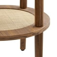thumbnail image 3 of Modway Torus Round Wood Side Table with Lower Rattan Shelf in Walnut, 3 of 3