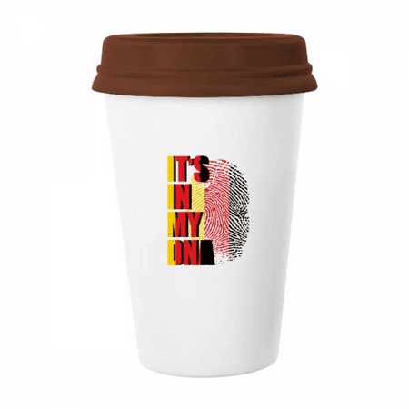 

German Flag Fingerprint Gene Mug Coffee Drinking Glass Pottery Cerac Cup Lid