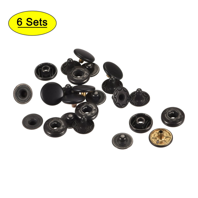 Uxcell 10mm Snap Fastener Popper Sewing Press Buttons Fastener Metal Black  6 Sets