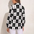 thumbnail image 2 of Freemason Checkered Pattern Long Sleeve Blouse Woman Streetwear Casual Shirts Summer Oversize Woman Streetwear Clothing Birthday Present, 2 of 7