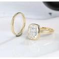 thumbnail image 2 of Jewelerix 1.30 CT Moissanite Diamond Engagement Ring 10K Plated Yellow Gold Band Cushion Cut Ring Wedding Ring, 2 of 6