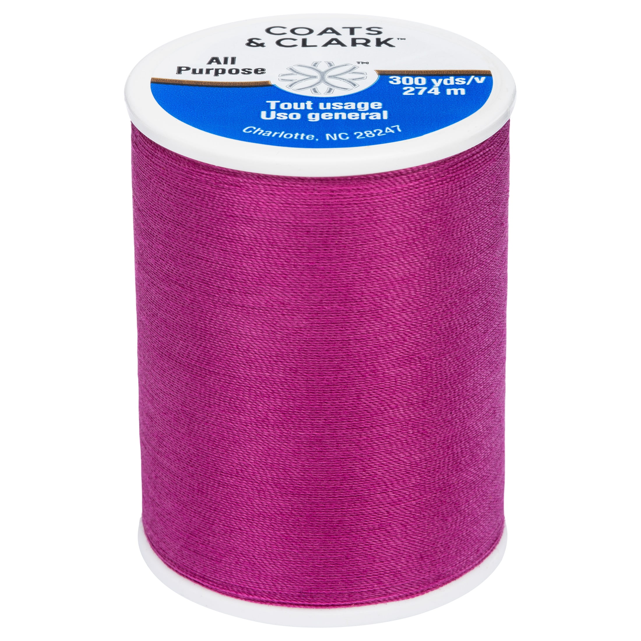 (3 pack) Coats & Clark All Purpose Fuchsia Polyester Thread, 300 Yards