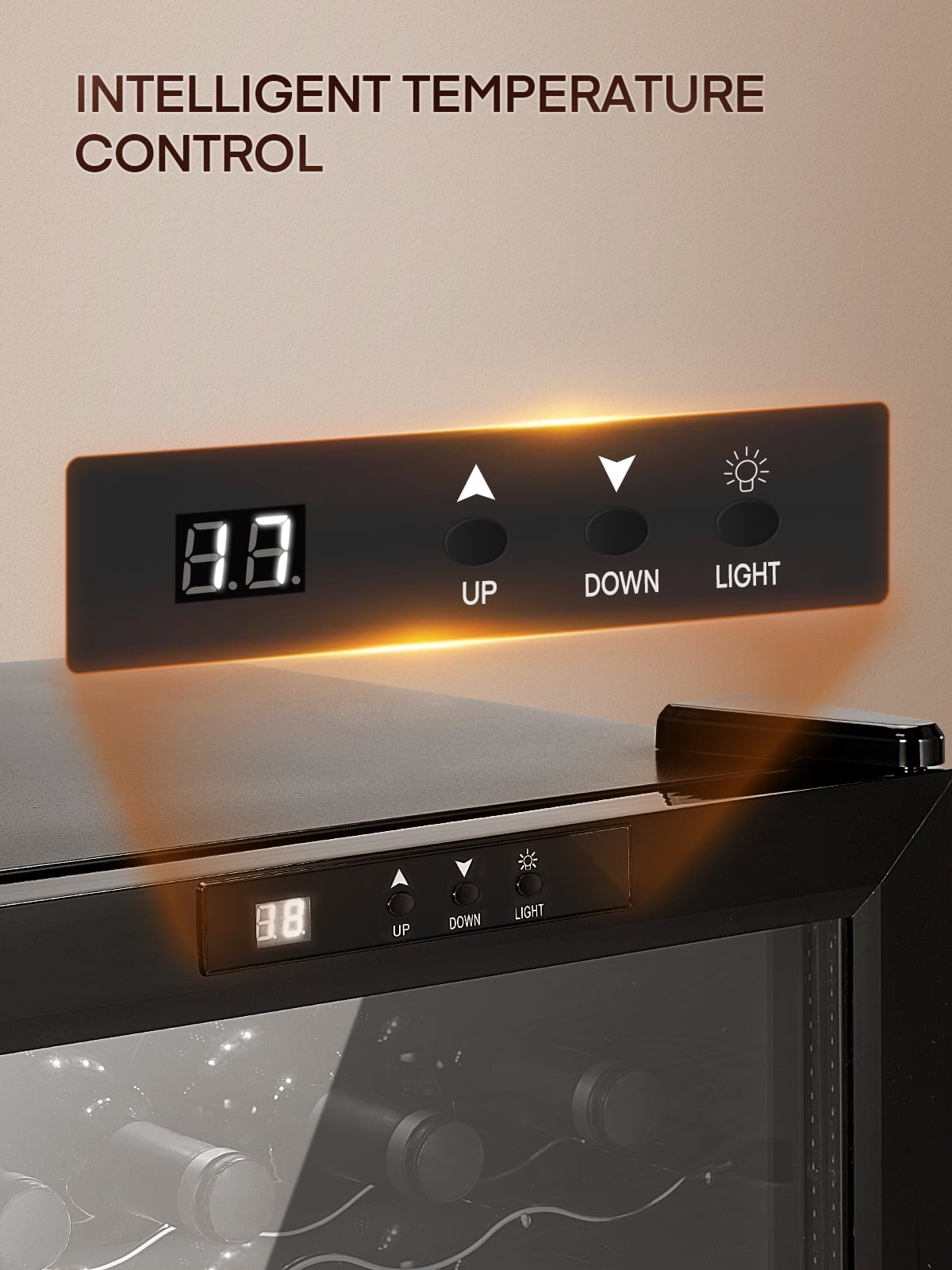 8 Bottles Freestanding Wine Cellar, Wine Fridge with Digital Temperature Control