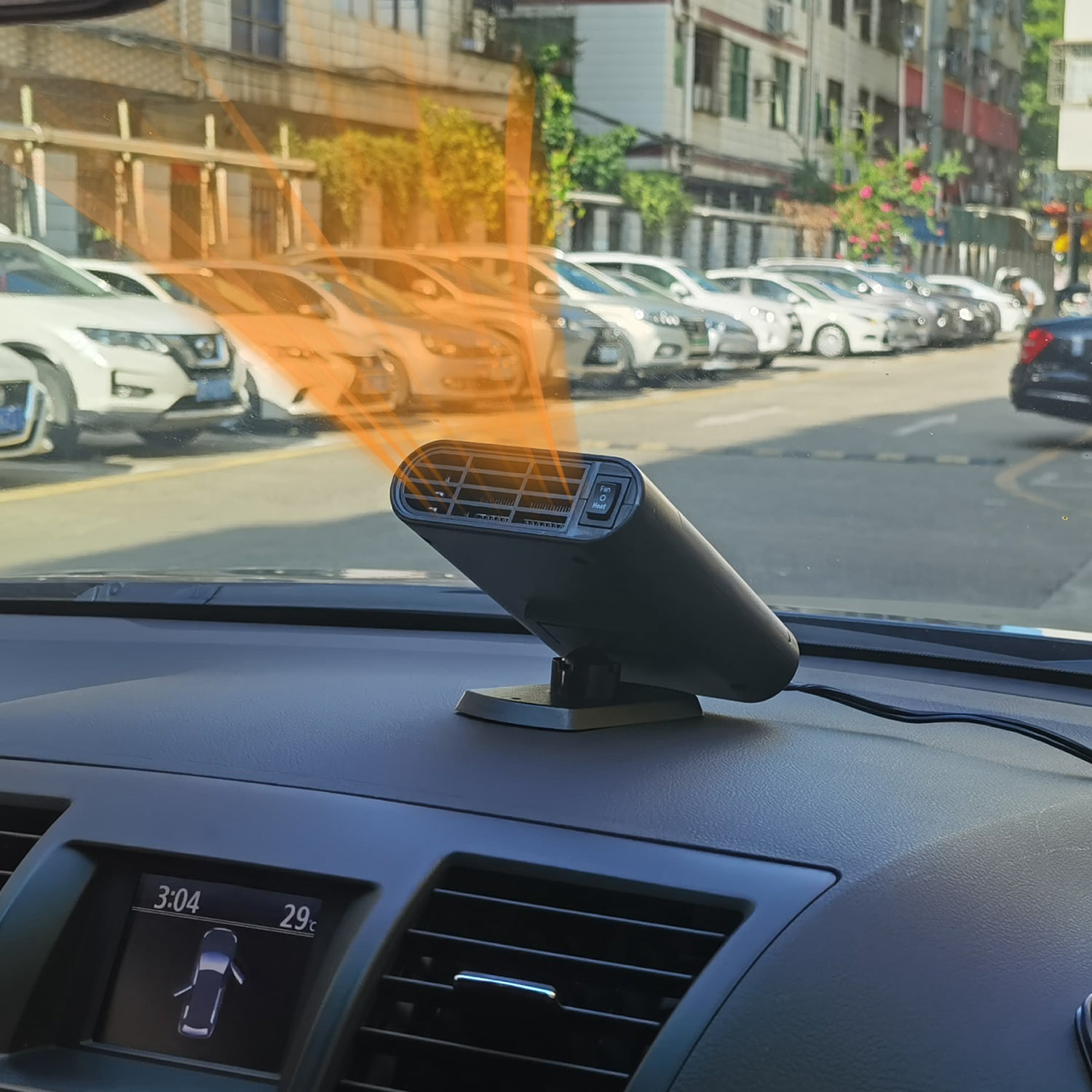 24V Car Truck Heater, 200W Fast Heating & Fan Mode, 360° Adjustable, 2 in 1 Defroster Defogger Demister Windshield Heater Defog Defrost for Van Bus Camping Travel