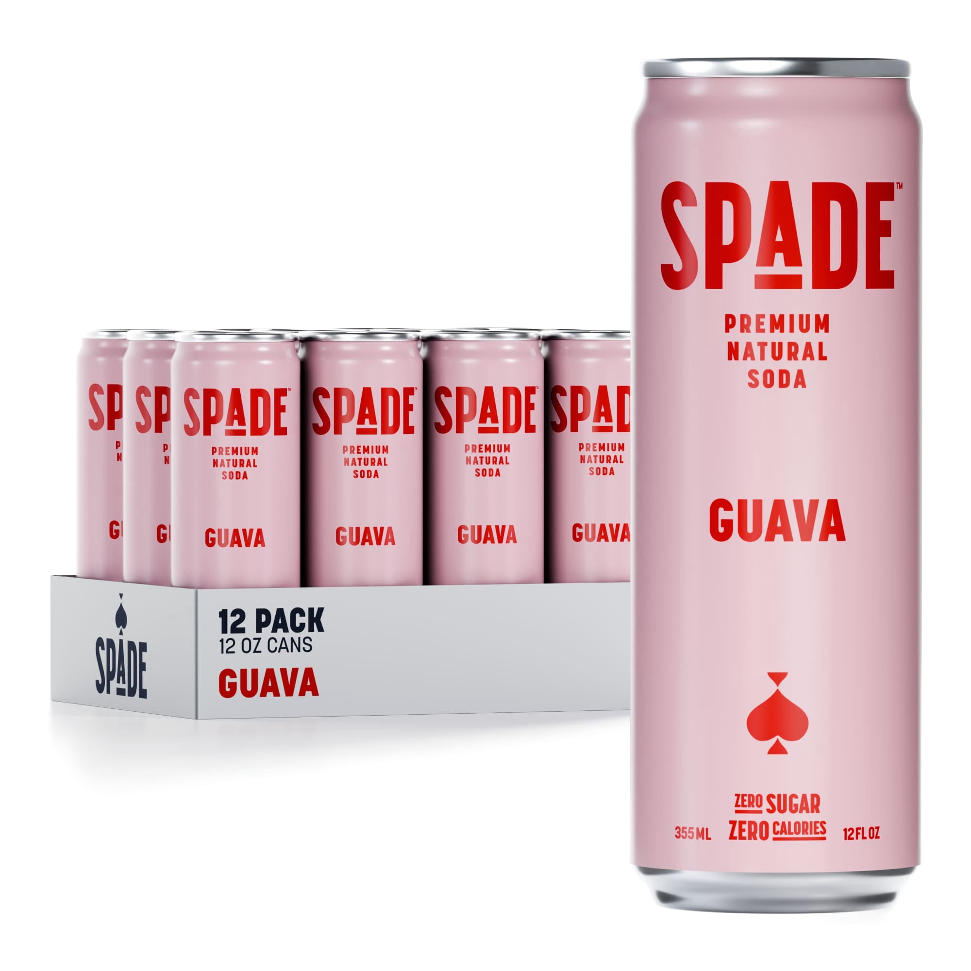 Spade Guava Soda - Premium All-Natural, 0 Sugar, 0 Calorie, Electrolyte, Healthy Non GMO