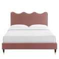 thumbnail image 5 of Modway Current Modern Style Velvet Full Platform Bed in Dusty Rose Pink, 5 of 9