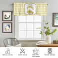 thumbnail image 6 of Kitchen Valances for Window, Farm Yellow Truck Lemon Fruit Light Filtering Rod Pocket Valance Curtain, Flower Leaves Buffalo Plaid Short Curtains Window Topper for Bedroom 42x18in, 6 of 9