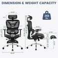 thumbnail image 3 of TROPOW Office Chair,Computer Chair,Ergonomic Office Chair,with Footrest, Reclining High Back Mesh Office Chair with Dynamic Lumbar Support, Swivel Task Chair for Home Office Chair, 3 of 6