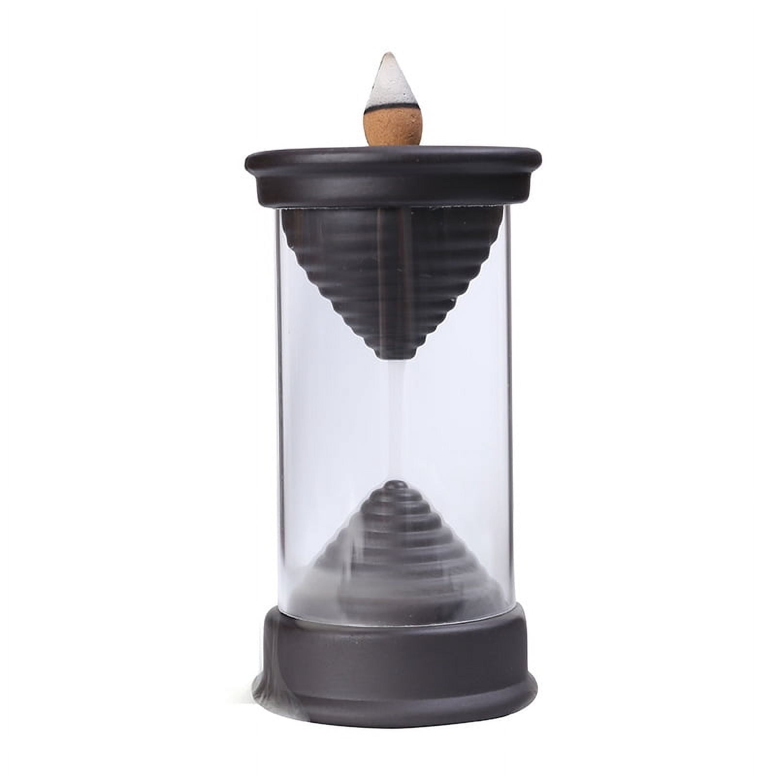 Hourglass Reflux Incense Burner Waterfall Incense Holder Bracket Glass Windshield for Yoga Office Home Decoration Deodorant