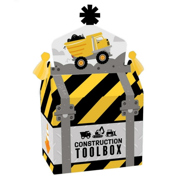 Big Dot of Happiness Dig It Construction Party Zone Gable Favor Boxes Set of 12