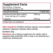 Bronson Beet Root + L-Arginine Nitric Oxide Production - Non-GMO, 360 Vegetarian Capsules