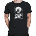 thumbnail image 2 of Smartprints Lone Wolf Howling Men's T-Shirt Black, Cotton, S, 2 of 4