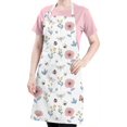thumbnail image 5 of Pioneer Flower Floral Print Pattern Apron for Women and Men, Cotton Linen Waterproof with Pockets, Adjustable, 33x27 Inch for Kitchen, Gardening, BBQ, Salon, 5 of 6