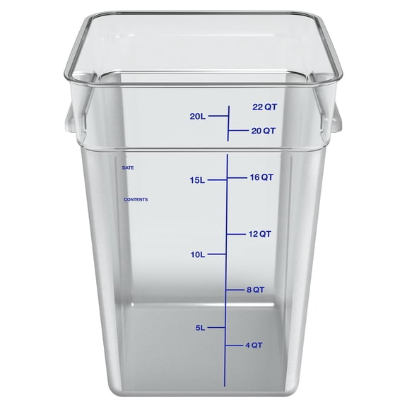 Carlisle 1195607 Squares 22-Quart Polycarbonate Food Storage Container - Clear