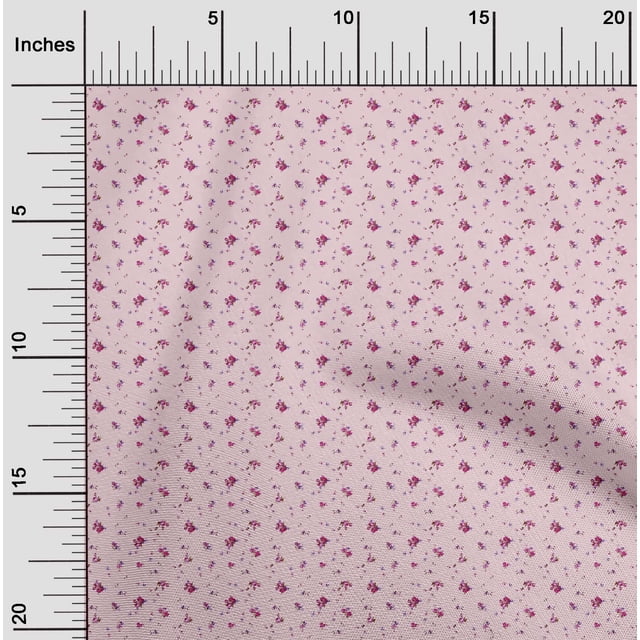 oneOone Coton Flex Tissu Feuilles et Fleurs Imprimé Floral BTY 40 Pouces de Large