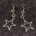 thumbnail image 6 of YIEMEEN Stylish Pentagrams Earwear Five Pointed Star Drop Earrings Exquisite Hollow Pattern Ear Ornament Fashionable Jewelry, 6 of 8
