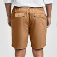 thumbnail image 3 of Zimjoy Men's Shorts Classic-Fit 5" Shorts Lightweight Quick Dry Button Stretch Chino Shorts Elastic Waist Outdoor Golf Work Travel Beach Pants, Light Brown L, 3 of 4