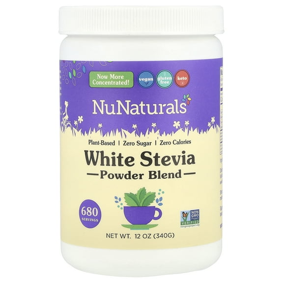 Nunaturals Nustevia White Stevia Powder, 12 Oz