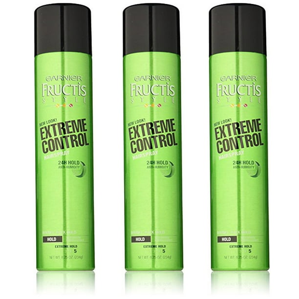 Pack of (3) Garnier Fructis Style Anti-Humidity Hairspray Extreme Control,  Extreme Hold #5 8.25 Ounce - Walmart.com