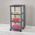 thumbnail image 5 of Sterilite 3 Drawer Storage Cart, Plastic Rolling Organization, Flat Gray, 2 Pack, 5 of 7