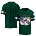 thumbnail image 3 of Zimjoy Men's 250th 4th of July Baseball T-Shirts Cotton V Neck USA Flag Liberty Statue 1776-2026 Print Striped Sleeve Independence Day Casual Wear Dark Green L, 3 of 5