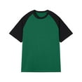 thumbnail image 2 of Fanxing Raglan Sleeve Tshirts for Women Slim Fitted Baseball Tees Shirts Stretchy Summer Athletic Workout Tops Green,M, 2 of 7